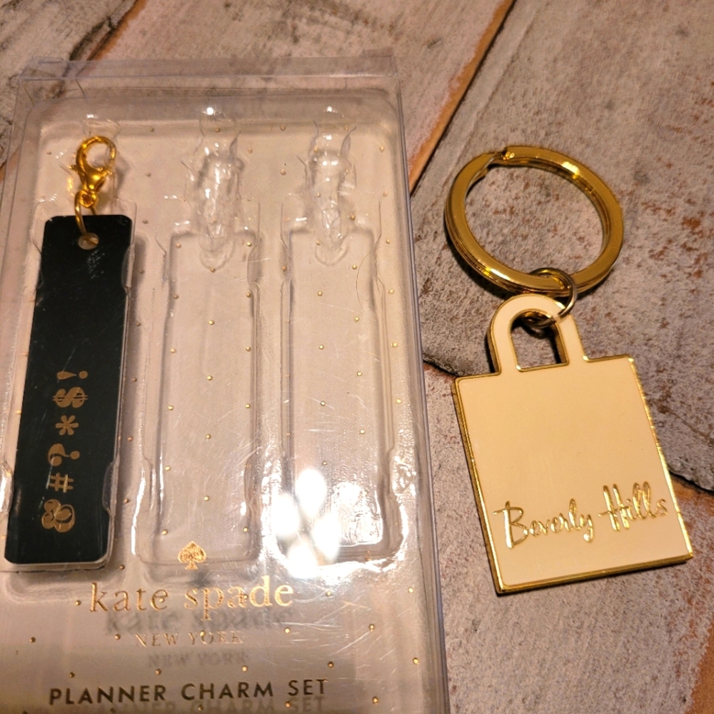 New Kate Spade/Beverly Hills Charm & Keychain Bundle